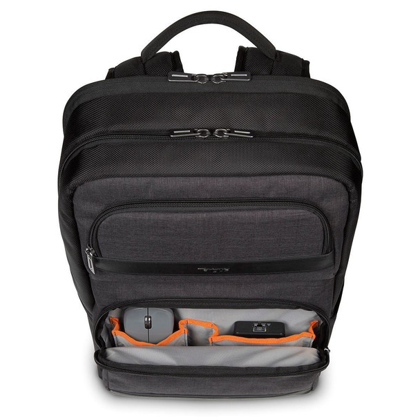 Targus CitySmart Advanced 12.5-15.6" Laptop Backpack, 22L, Multi-Fit Cradle, Trolley Strap, Black/Grey - TSB912GL – image 2