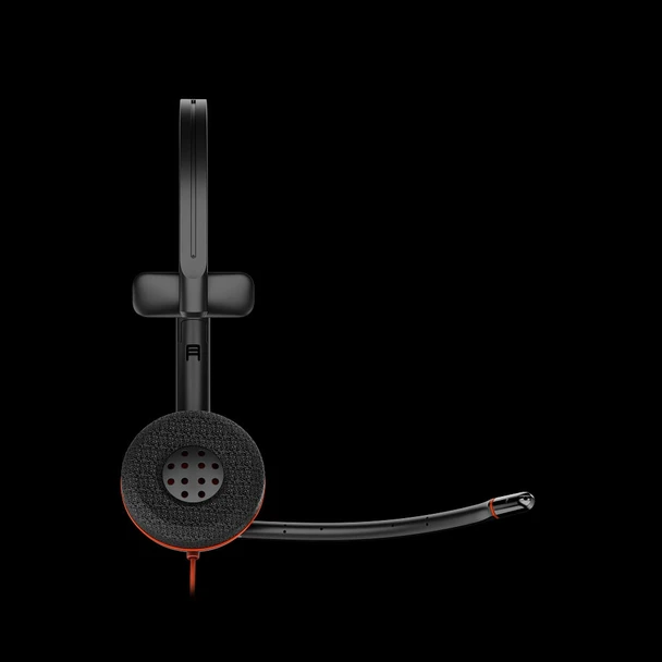 HP Poly Blackwire 3210 Monaural USB-C Headset, USB-C/A Adapter, Noise-Cancelling Mic, Black, Bulk - 8X214A6
