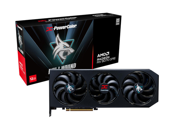 PowerColor Hellhound Radeon RX 9070 GRE OC Graphics Card 12GB GDDR6 - RX9070GRE 12G-L/OC