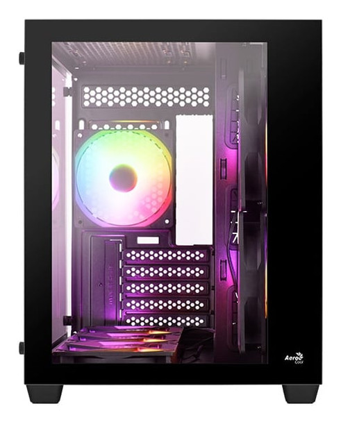 Aerocool (ACCS-ES02163.11) Mid-tower PC case, Versatile fan support, Tempered glass window, 410mm GPU clearance, RGB, Full coverage airflow, SimpliCable routing, ATX, E-ATX, Micro-ATX, Mini-ITX – image 2