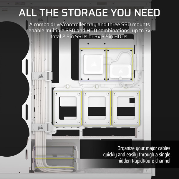 Corsair iCUE LINK 5000T LX RGB Mid-Tower ATX PC Case, 3x 120mm Fans, White - CC-9011299-WW – image 7