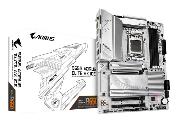 GIGABYTE B650 AORUS ELITE AX ICE Motherboard AM5 DDR5 Wi-Fi 6E - B650 AORUS ELITE AX ICE