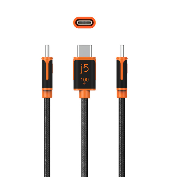 j5create JUCX25L30 USB-C to USB-C Sync & Charge Cable, 100W, 3m - JUCX25L30-N – image 4