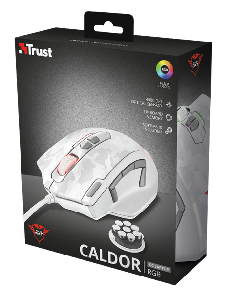 Trust Gaming GXT 155W, 11 Buttons, Wired Gaming Mouse - White Camoflage