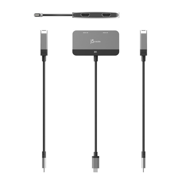 j5create JCA465 USB-C to Dual HDMI Adapter, Single 8K 60Hz, Dual 4K 60Hz, HDMI 2.1 - JCA465-N – image 7