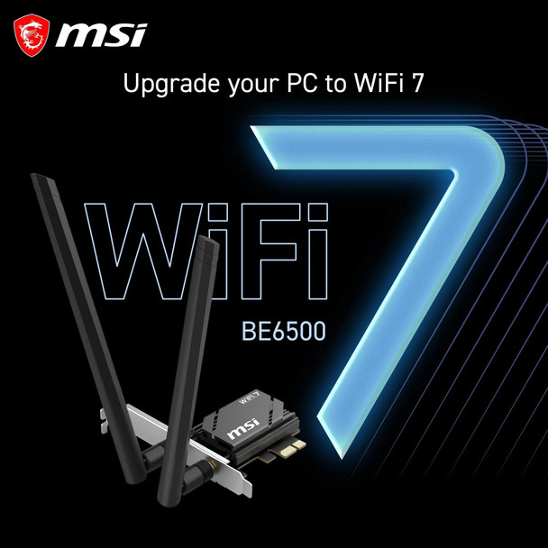 MSI Herald BE6500 Wi-Fi 7 PCIe Card, Tri-Band, Bluetooth 5.4 - HERALD BE6500 WIFI 7 PCIE CARD – image 2