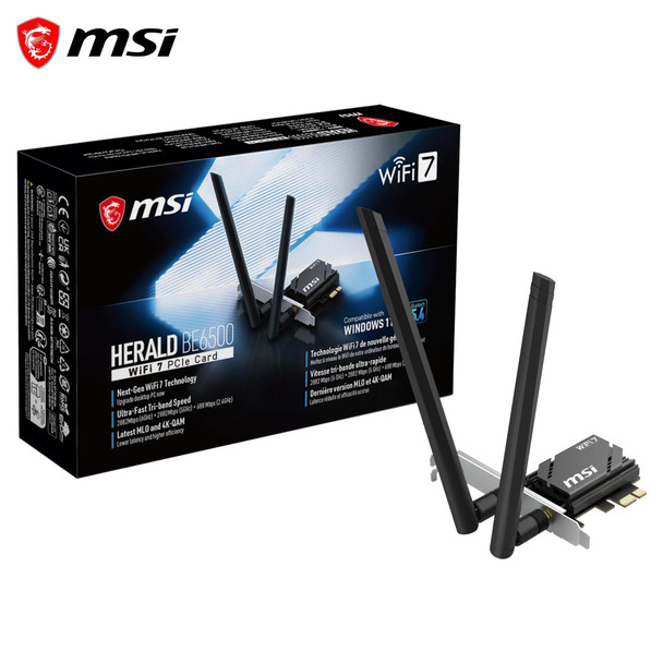 MSI Herald BE6500 Wi-Fi 7 PCIe Card, Tri-Band, Bluetooth 5.4 - HERALD BE6500 WIFI 7 PCIE CARD – image 7
