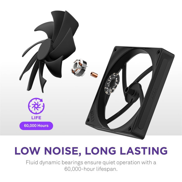 NZXT F140Q 140mm PWM PC Case Fan, 102.9 CFM, 1500 RPM, Black - RF-Q14SF-B2 – image 5
