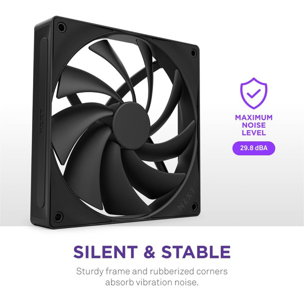 NZXT F140Q 140mm PWM PC Case Fan, 102.9 CFM, 1500 RPM, Black - RF-Q14SF-B2 – image 7
