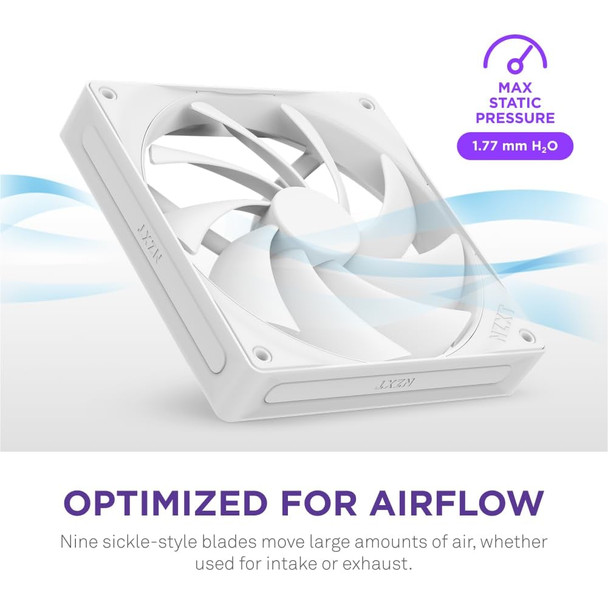 NZXT F140Q PC Case Fan, 140mm, 102.9 CFM, PWM, White - RF-Q14SF-W2 – image 2