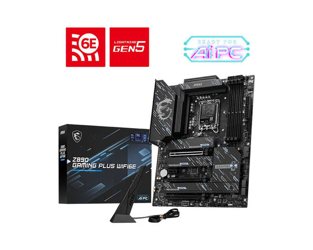 MSI Z890 GAMING PLUS WIFI6E ATX Motherboard, LGA 1851, DDR5, Wi-Fi 6E - Z890 GAMING PLUS WIFI6E
