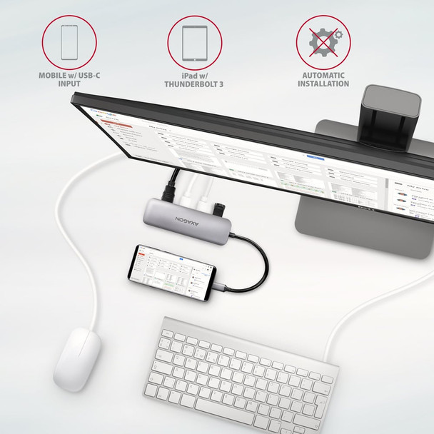 AXAGON HMC-HCR3A USB-C Multiport Hub 3x USB-A HDMI SD Reader - HMC-HCR3A – image 5