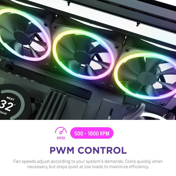 NZXT F140 RGB Duo 140mm Dual-Sided RGB PWM PC Case Fan, Black - RF-D14SF-B1 – image 2