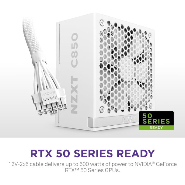 NZXT C850 Gold Fully Modular Power Supply, 850W, ATX 3.1, White - PA-8G2BW-UK – image 4