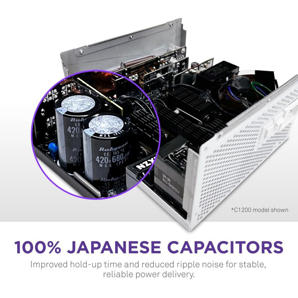 NZXT C850 Gold Fully Modular Power Supply, 850W, ATX 3.1, White - PA-8G2BW-UK – image 7