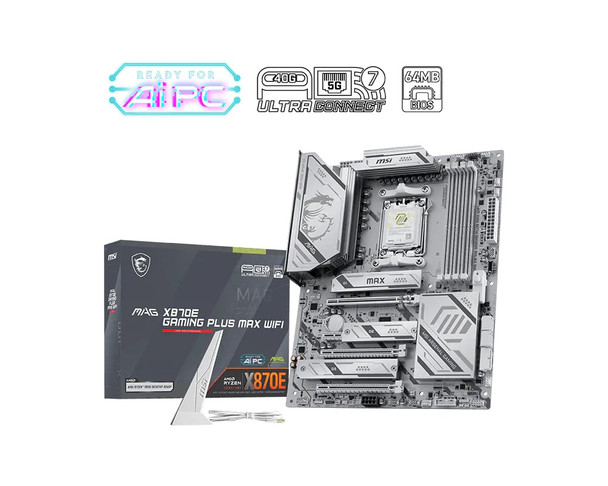 MSI MAG X870E Gaming Plus Max WiFi ATX Motherboard Socket AM5 - MAG X870E GAMING PLUS MAX WIFI