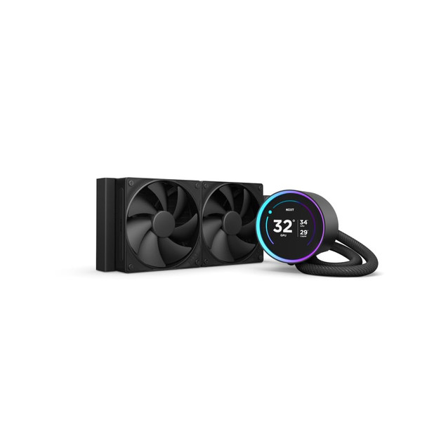 NZXT Kraken Elite 240 Liquid CPU Cooler, 240mm Radiator, 2.72" IPS LCD, Black - RL-KN24E-B2
