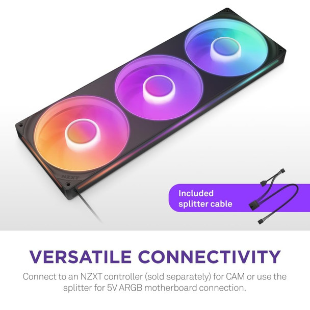 NZXT F420 RGB Core - 420mm Single-Frame RGB Fan Unit - Black – image 6