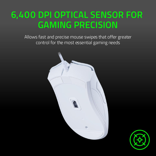Razer DeathAdder Essential Wired Gaming Mouse, 6400 DPI, 5 Buttons, White - RZ01-03850200-R3M1 – image 2