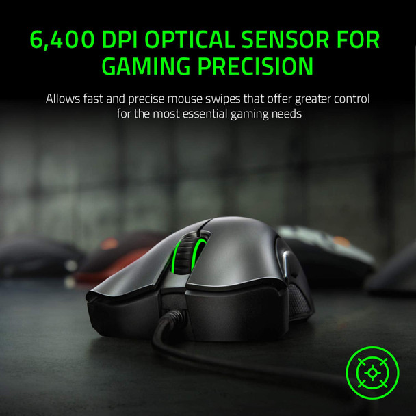 Razer DeathAdder Essential Wired Gaming Mouse, 6400 DPI, 5 Buttons, Black - RZ01-03850100-R3M1 – image 2