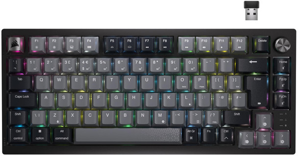 CORSAIR K65 PLUS Wireless 75% Mechanical Gaming Keyboard, MLX Red, UK Layout - CH-91D401L-UK