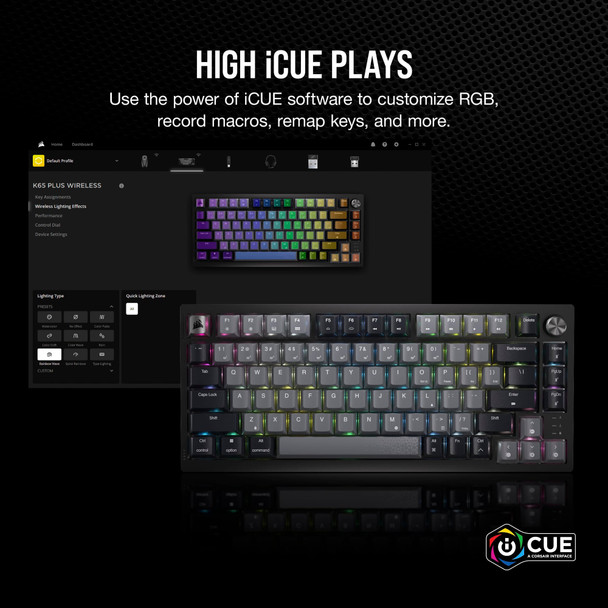 CORSAIR K65 PLUS Wireless 75% Mechanical Gaming Keyboard, MLX Red, UK Layout - CH-91D401L-UK – image 7