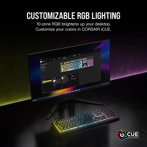 Corsair K55 Core RGB Wired Membrane Gaming Keyboard, UK Layout - CH-9226C65-UK – image 5