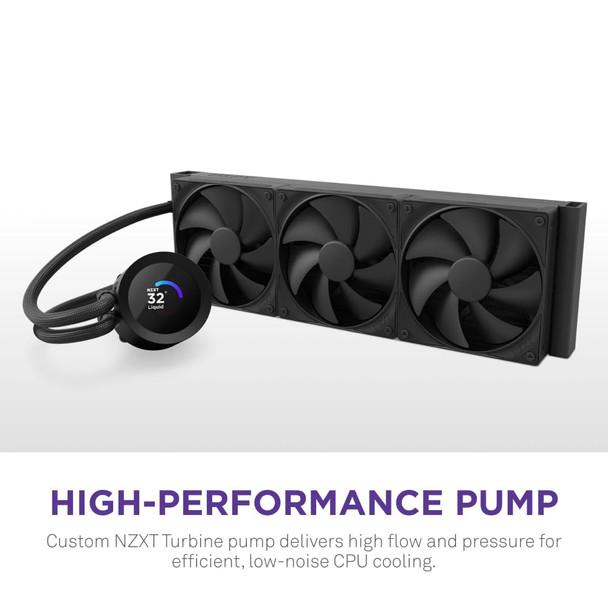 NZXT Kraken Plus 360 360mm AIO Liquid CPU Cooler with LCD, Black - RL-KN360-B2 – image 3
