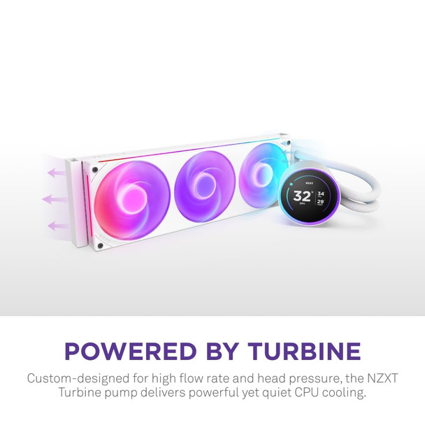NZXT Kraken Elite 360 RGB Liquid CPU Cooler, 2.72" LCD, White - RL-KR36E-W2 – image 3