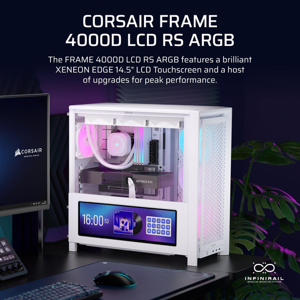 Corsair Frame 4000D LCD RS ARGB Mid-Tower ATX PC Case White, 14.5" LCD - CC-9011327-WW – image 2