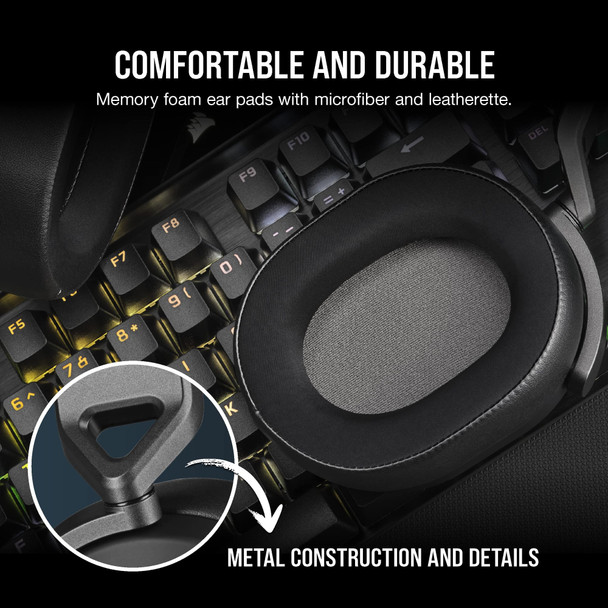Corsair HS65 Surround Wired Gaming Headset, 50mm Drivers, 7.1 Surround, Carbon - CA-9011270-EU – image 5