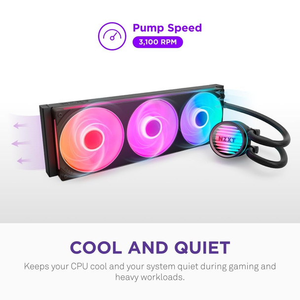 NZXT Kraken Core 360 RGB All-in-One Liquid CPU Cooler Black - RL-KR36C-B1 – image 3