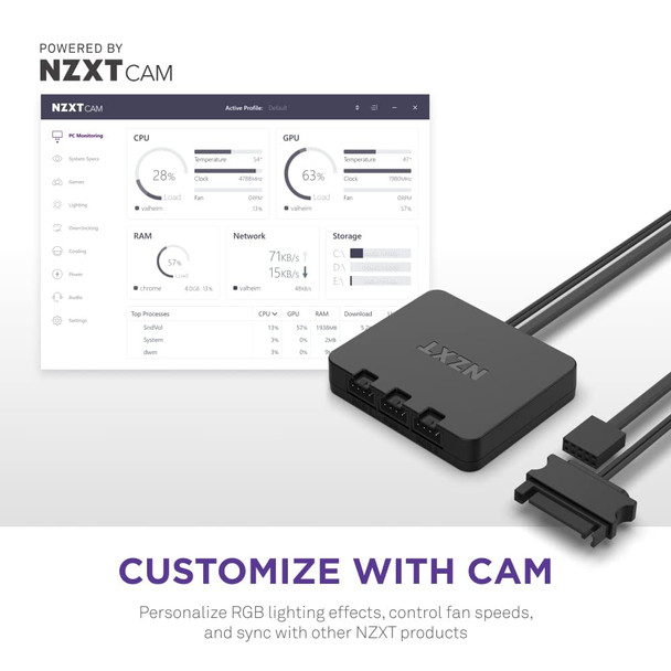 NZXT F120 RGB Duo Triple Pack - 3x 120mm RGB Fans + Hub - White – image 7