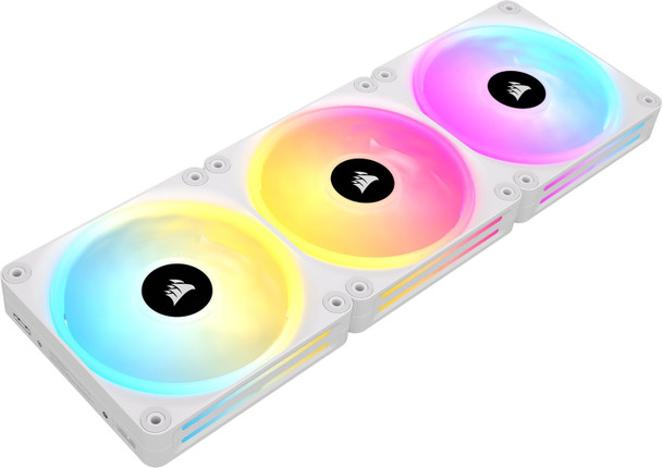 Corsair iCUE LINK QX120 RGB 120mm PWM Fan 3-Pack with System Hub, White - CO-9051006-WW