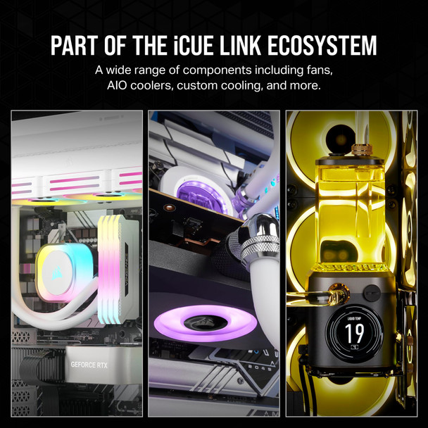 Corsair iCUE LINK QX120 RGB 120mm PWM Fan 3-Pack with System Hub, White - CO-9051006-WW – image 7