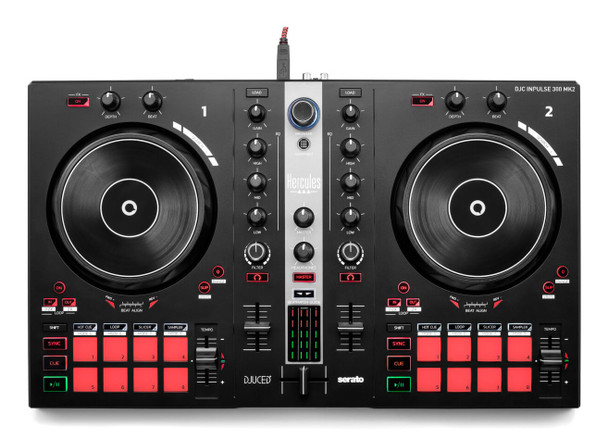 Hercules DJControl Inpulse 300 MK2 DJ Controller, 2 Platters, 16 Pads - 4780944