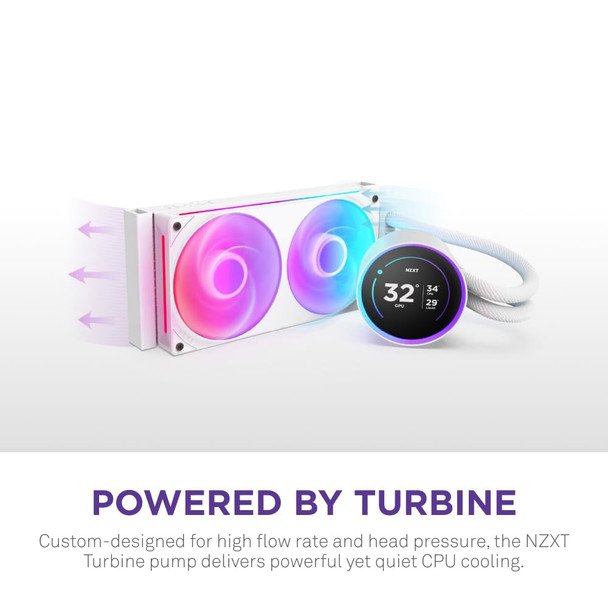NZXT Kraken Elite 240 RGB Liquid CPU Cooler, 2.72" LCD, White - RL-KR24E-W2 – image 3