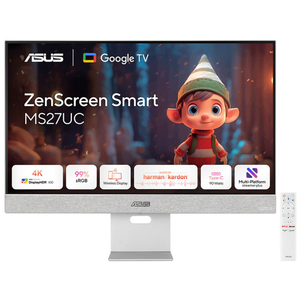 ASUS ZenScreen Smart MS27UC 27" 4K UHD 60Hz IPS Smart Monitor - 90LM0A3H-B01O70