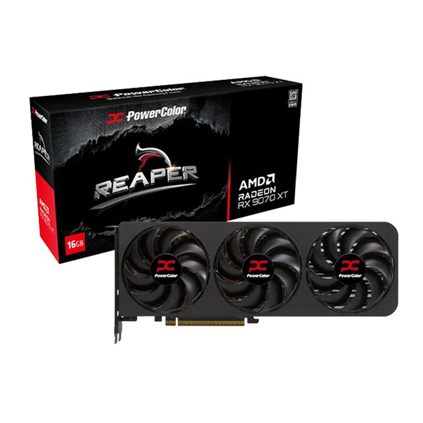PowerColor Radeon RX 9070 XT Reaper Graphics Card 16GB GDDR6 PCIe 5.0 - RX9070XT 16G-A