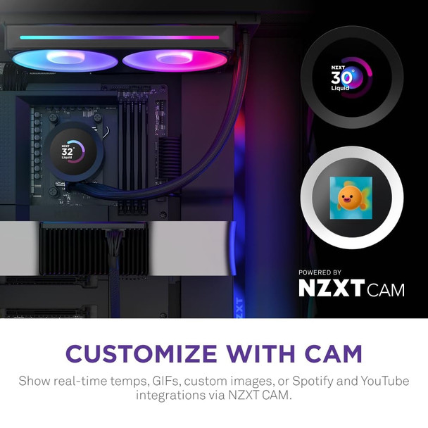 NZXT Kraken Plus 240 RGB Liquid CPU Cooler, 240mm, 1.54" LCD, Black - RL-KR240-B2 – image 5