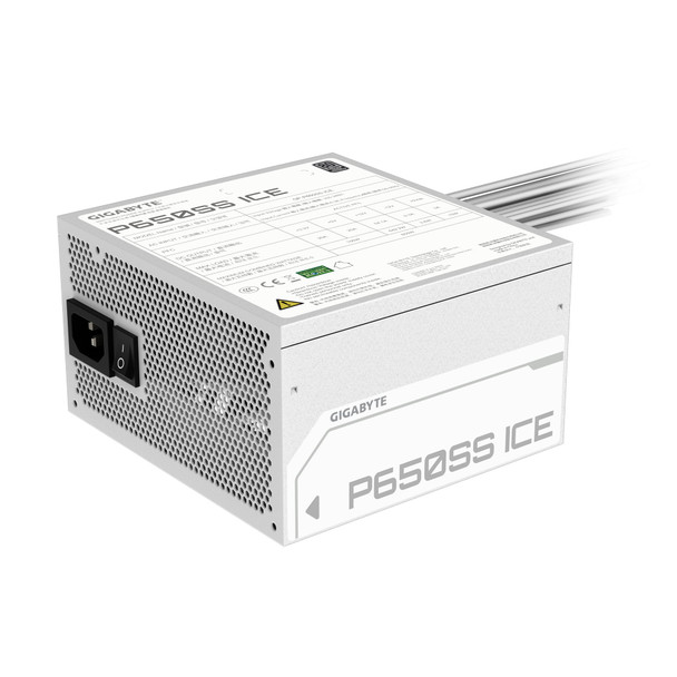 Gigabyte P650SS ICE 650W ATX Power Supply, 80 PLUS Silver, ATX 3.0, PCIe 5.0, 120mm Fluid Dynamic Bearing Fan, Non-Modular, Flat Cables, White – image 5