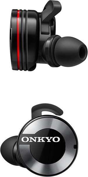 Onkyo W800BTB True Wireless Bluetooth Headphones with Mic (Closed,Charging Case)