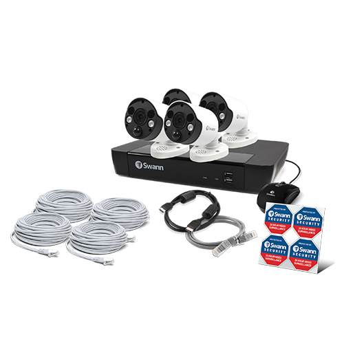 Swann 8 Channel 4K 2TB HDD NVR CCTV Security System + 4 x 4K Spotlight Cameras