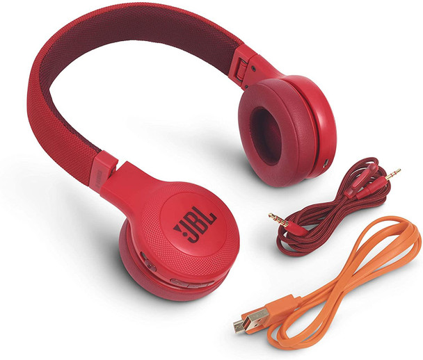 JBL E45BT On-Ear Foldable Wireless Bluetooth Headphones - Red
