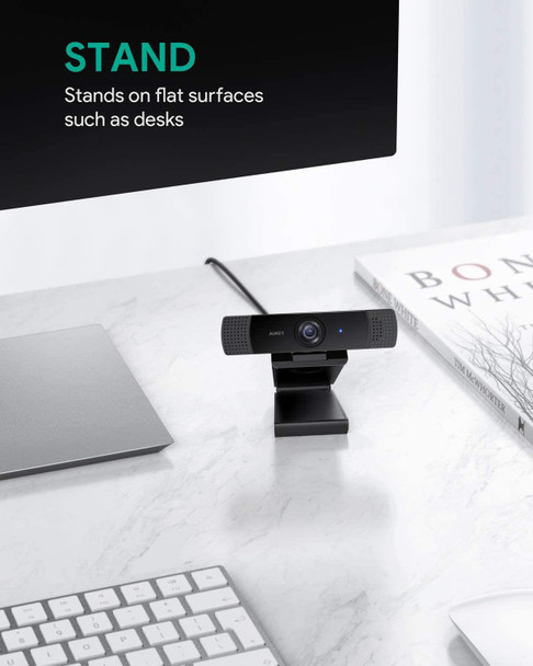 Aukey Full HD (1080p) Webcam For Video Chat With Stereo Microphone - Black - USB