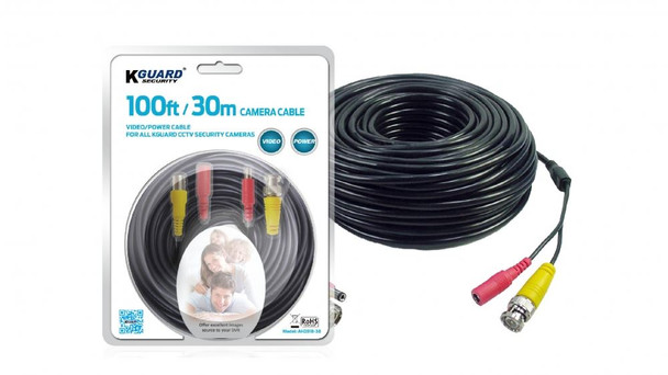 KGuard AH281B-30 100ft/30M Universal CCTV BNC Camera Extension Cable