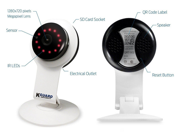 KGUARD QRT-502 Motion Technology HD Wireless Wi-Fi IP Night Vision 720p Camera