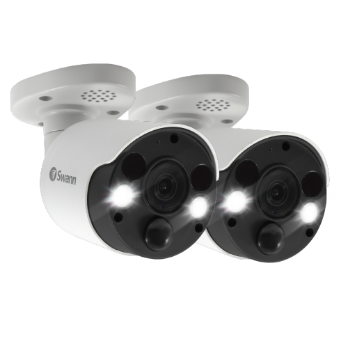 Swann 4K UHD Thermal Sensing Spotlight Bullet CCTV Security Cameras - Twin Pack