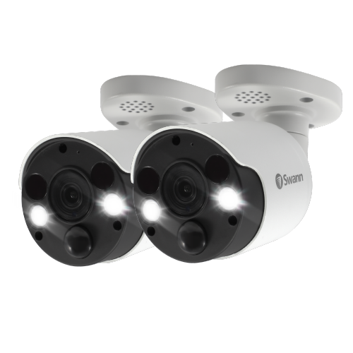 Swann 4K UHD Thermal Sensing Spotlight Bullet CCTV Security Cameras - Twin Pack
