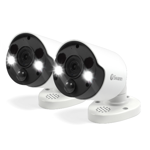 Swann 4K UHD Thermal Sensing Spotlight Bullet CCTV Security Cameras - Twin Pack